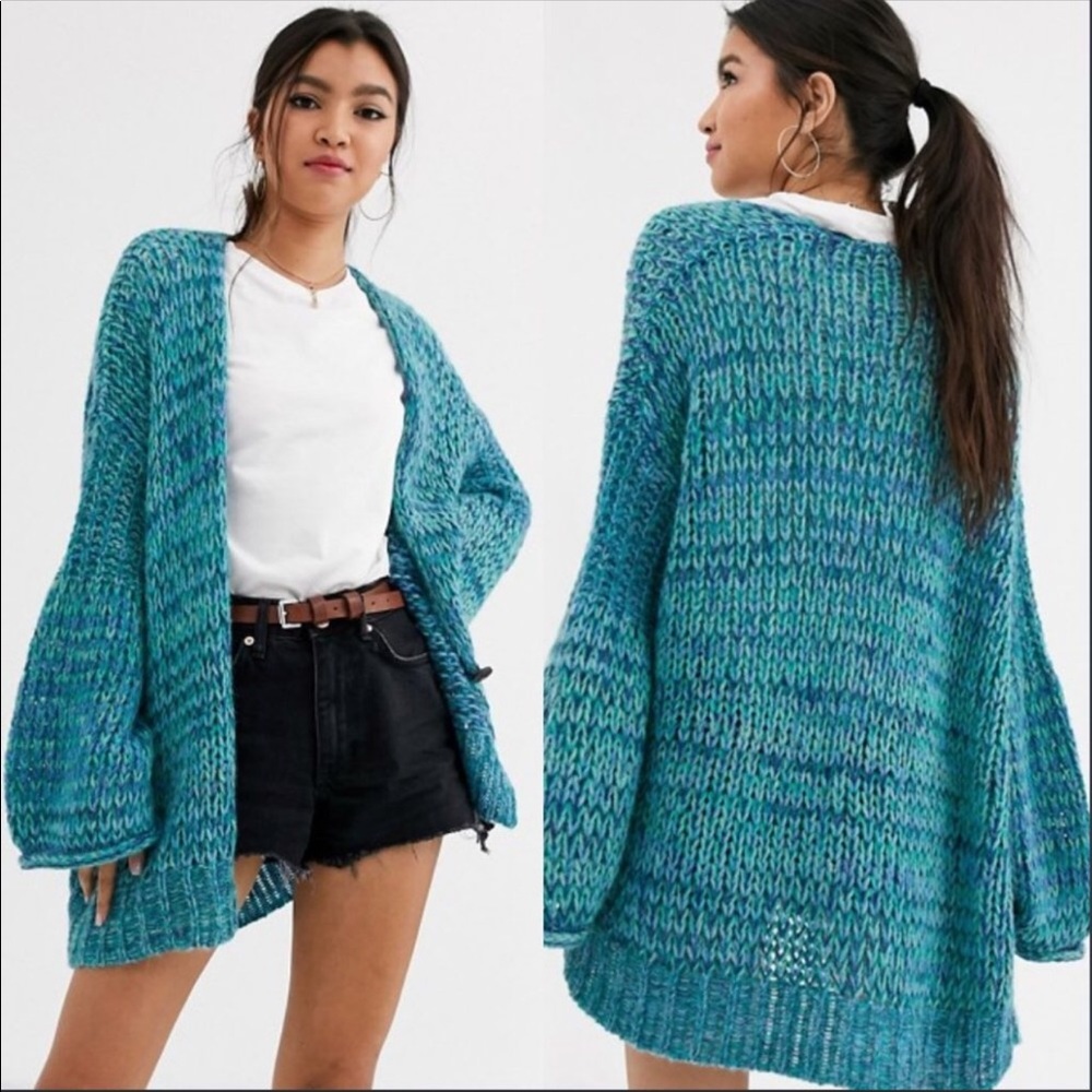 NWT Free People | Blue Hometown Chunky Cardigan